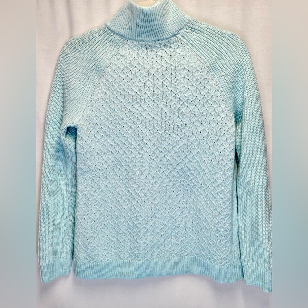 Talbots Sweater Blue Low Turtleneck